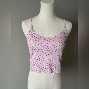 PINK Victoria's Secret Light Pink Floral Cotton Camisole / Top- M